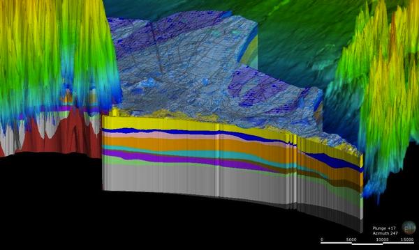 3D geological map of Christchurch developed using Leapfrog software 